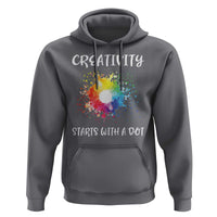 Funny Dot Day Hoodie Creativity Starts With A Dot Colorful Dots Watercolor - Wonder Print Shop