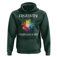 Funny Dot Day Hoodie Creativity Starts With A Dot Colorful Dots Watercolor - Wonder Print Shop