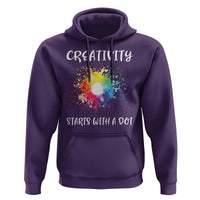 Funny Dot Day Hoodie Creativity Starts With A Dot Colorful Dots Watercolor - Wonder Print Shop