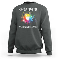 Funny Dot Day Sweatshirt Creativity Starts With A Dot Colorful Dots Watercolor - Wonder Print Shop