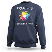 Funny Dot Day Sweatshirt Creativity Starts With A Dot Colorful Dots Watercolor - Wonder Print Shop