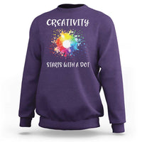 Funny Dot Day Sweatshirt Creativity Starts With A Dot Colorful Dots Watercolor - Wonder Print Shop