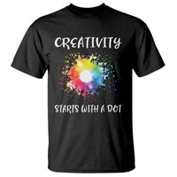 Funny Dot Day T Shirt Creativity Starts With A Dot Colorful Dots Watercolor - Wonder Print Shop