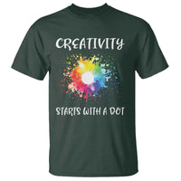 Funny Dot Day T Shirt Creativity Starts With A Dot Colorful Dots Watercolor - Wonder Print Shop