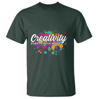 Happy Dot Day T Shirt Creativity Starts With A Dot Colorful Dots Watercolor - Wonder Print Shop