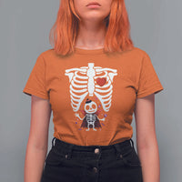 Pregnancy Announcement T Shirt For Women Halloween Vampire Skeleton Monster Baby Pregnant Candy - Wonder Print Shop