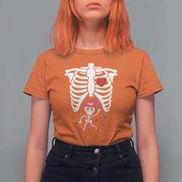 Pregnancy Announcement T Shirt For Women Halloween Witch Skeleton Monster Baby Pregnant Candy - Wonder Print Shop