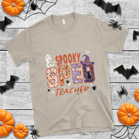 Spooky SPED Teacher T Shirt Special Education Teacher Halloween Witch Hat Cat Ghost - Wonder Print Shop