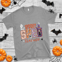 Spooky SPED Teacher T Shirt Special Education Teacher Halloween Witch Hat Cat Ghost - Wonder Print Shop