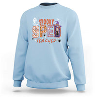Spooky SPED Teacher Sweatshirt Special Education Teacher Halloween Witch Hat Cat Ghost - Wonder Print Shop