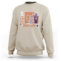 Spooky SPED Teacher Sweatshirt Special Education Teacher Halloween Witch Hat Cat Ghost - Wonder Print Shop