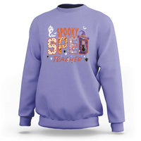 Spooky SPED Teacher Sweatshirt Special Education Teacher Halloween Witch Hat Cat Ghost - Wonder Print Shop