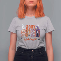 Spooky SPED Teacher T Shirt For Women Special Education Teacher Halloween Witch Hat Cat Ghost - Wonder Print Shop