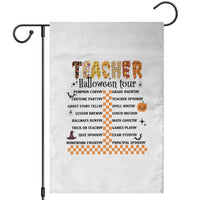 Funny Teacher Halloween Tour Garden Flag Spooky Teacher Activities Pumpkin Witch Hat Bat - Wonder Print Shop