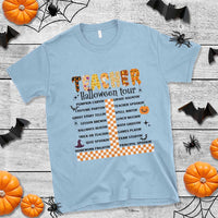 Funny Teacher Halloween Tour T Shirt Spooky Teacher Activities Pumpkin Witch Hat Bat - Wonder Print Shop
