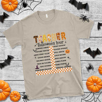 Funny Teacher Halloween Tour T Shirt Spooky Teacher Activities Pumpkin Witch Hat Bat - Wonder Print Shop