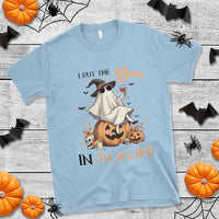 I Put The Boo In Boujee T Shirt Halloween Cute Lady Ghost Is Drinking Wine Pumpkin - Wonder Print Shop