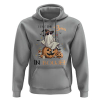 I Put The Boo In Boujee Hoodie Halloween Cute Lady Ghost Is Drinking Wine Pumpkin - Wonder Print Shop
