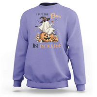 I Put The Boo In Boujee Sweatshirt Halloween Cute Lady Ghost Is Drinking Wine Pumpkin - Wonder Print Shop