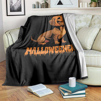 Funny Halloween Dachshund Throw Blanket Halloweener Pumpkin Wiener Dog - Wonder Print Shop