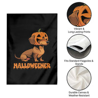 Funny Halloween Dachshund Garden Flag Halloweener Pumpkin Wiener Dog - Wonder Print Shop