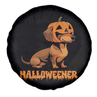Funny Halloween Dachshund Spare Tire Cover Halloweener Pumpkin Wiener Dog - Wonder Print Shop