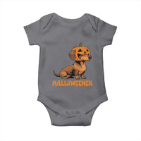 Funny Halloween Dachshund Baby Onesie Halloweener Pumpkin Wiener Dog - Wonder Print Shop