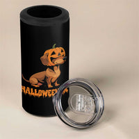 Funny Halloween Dachshund 4 in 1 Can Cooler Tumbler Halloweener Pumpkin Wiener Dog - Wonder Print Shop