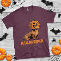 Funny Halloween Dachshund T Shirt Halloweener Pumpkin Wiener Dog - Wonder Print Shop