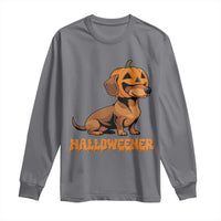 Funny Halloween Dachshund Long Sleeve Shirt Halloweener Pumpkin Wiener Dog - Wonder Print Shop