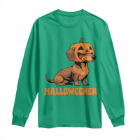 Funny Halloween Dachshund Long Sleeve Shirt Halloweener Pumpkin Wiener Dog - Wonder Print Shop