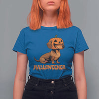 Funny Halloween Dachshund T Shirt For Women Halloweener Pumpkin Wiener Dog - Wonder Print Shop