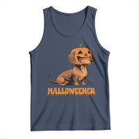 Funny Halloween Dachshund Tank Top Halloweener Pumpkin Wiener Dog - Wonder Print Shop