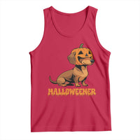 Funny Halloween Dachshund Tank Top Halloweener Pumpkin Wiener Dog - Wonder Print Shop
