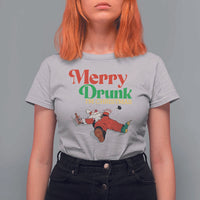 Funny Christmas Beers T Shirt For Women Merry Drunk I'm Christmas Santa - Wonder Print Shop