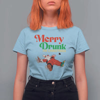 Funny Christmas Beers T Shirt For Women Merry Drunk I'm Christmas Santa - Wonder Print Shop