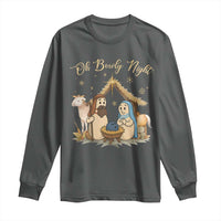 Funny Christmas Bowling Long Sleeve Shirt Oh Bowly Night Nativity Scene Bowling Pins - Wonder Print Shop