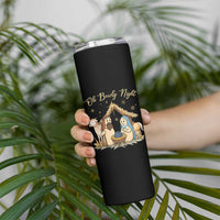 Funny Christmas Bowling Skinny Tumbler Oh Bowly Night Nativity Scene Bowling Pins - Wonder Print Shop