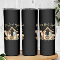 Funny Christmas Bowling Skinny Tumbler Oh Bowly Night Nativity Scene Bowling Pins - Wonder Print Shop