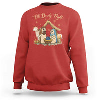 Funny Christmas Bowling Sweatshirt Oh Bowly Night Nativity Scene Bowling Pins - Wonder Print Shop