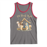 Funny Christmas Bowling Tank Top Oh Bowly Night Nativity Scene Bowling Pins - Wonder Print Shop