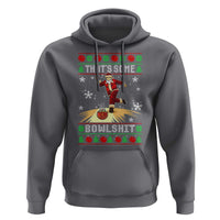 Funny Christmas Bowling Hoodie Thats Some Bowlshit Xmas Bowler Santa - Wonder Print Shop