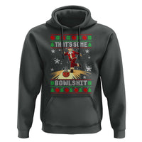 Funny Christmas Bowling Hoodie Thats Some Bowlshit Xmas Bowler Santa - Wonder Print Shop