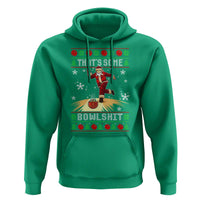 Funny Christmas Bowling Hoodie Thats Some Bowlshit Xmas Bowler Santa - Wonder Print Shop