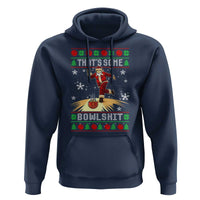 Funny Christmas Bowling Hoodie Thats Some Bowlshit Xmas Bowler Santa - Wonder Print Shop