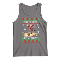 Funny Christmas Bowling Tank Top Thats Some Bowlshit Xmas Bowler Santa - Wonder Print Shop