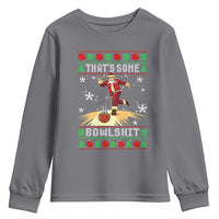 Funny Christmas Bowling Youth Sweatshirt Thats Some Bowlshit Xmas Bowler Santa - Wonder Print Shop