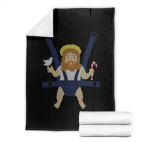 Funny Christmas Baby Jesus Throw Blanket Xmas Christian Little Boy - Wonder Print Shop