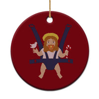 Funny Christmas Baby Jesus Ceramic Ornament Xmas Christian Little Boy - Wonder Print Shop