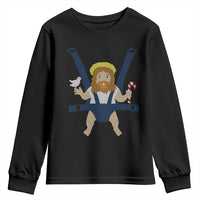 Funny Christmas Baby Jesus Youth Sweatshirt Xmas Christian Little Boy - Wonder Print Shop